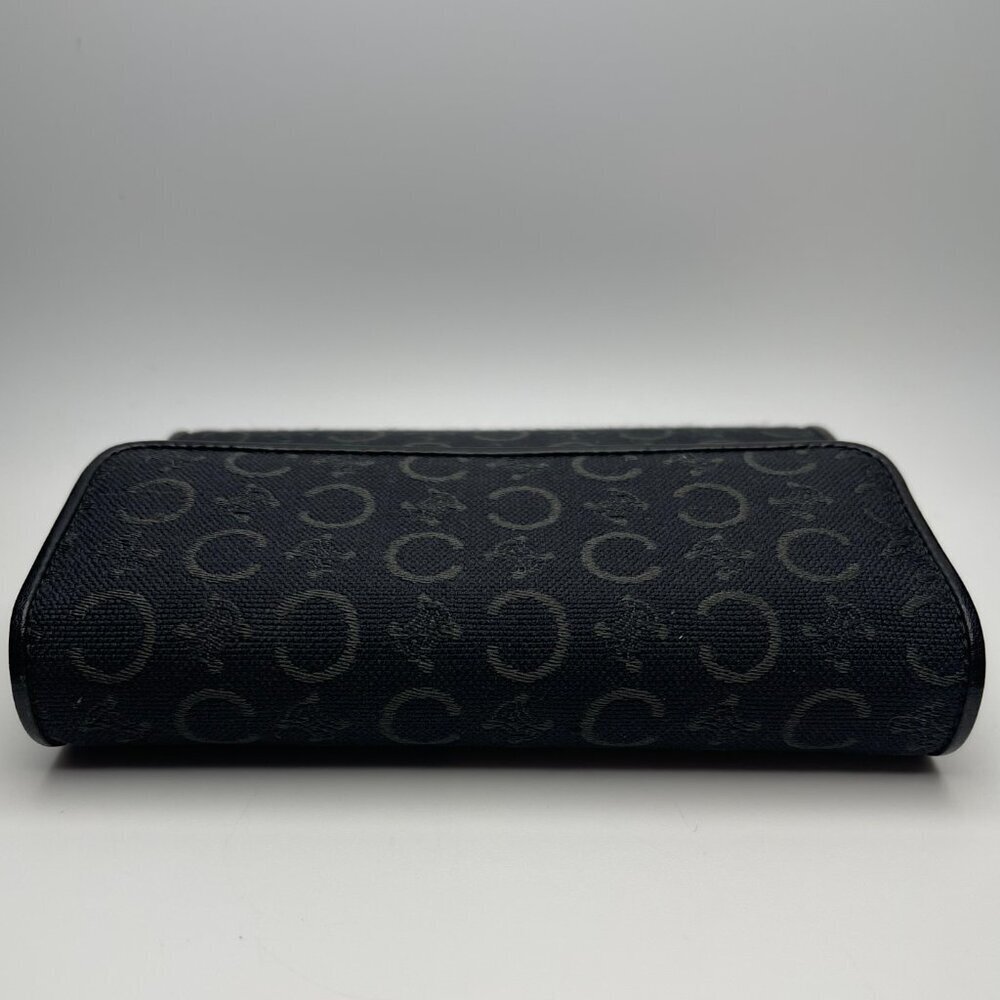 Celine Triomphe Printed Canvas & Leather Compact Wallet - Black - Preowned - Picture 4 of 13